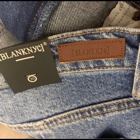 BlankNYC Raw Hem Jeans NWT Step Hem Denim Blue Size 30" - Picture 10 of 11